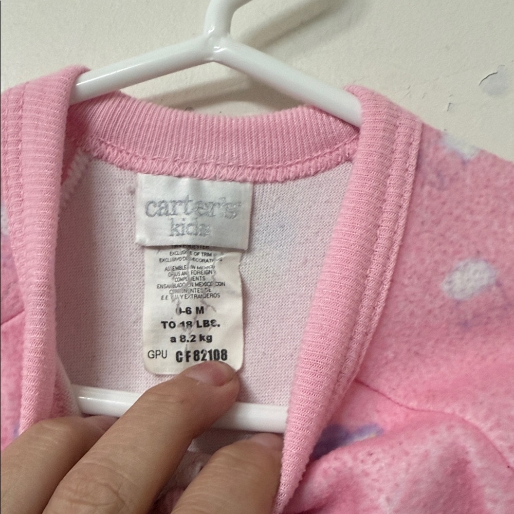 Pink Kids One Piece Pajama 90’s carters - Picture 2 of 2